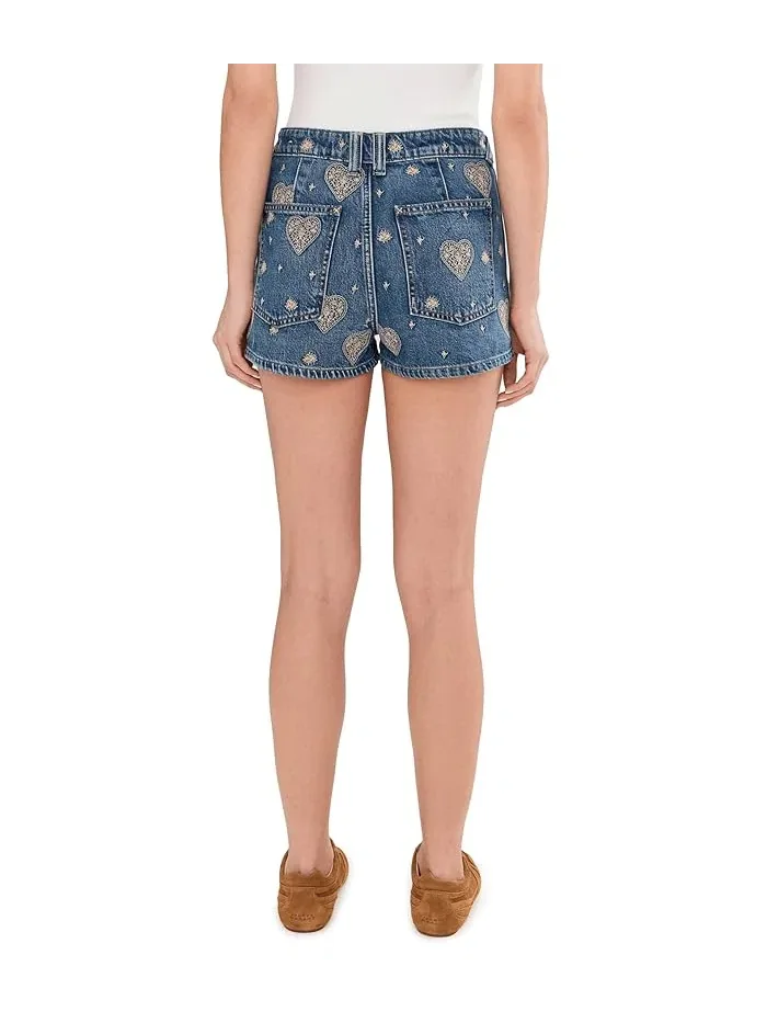 Шорты удлиненные с вышивкой Bettie Free People, Be Mine — изображение 4 из 5, розовый