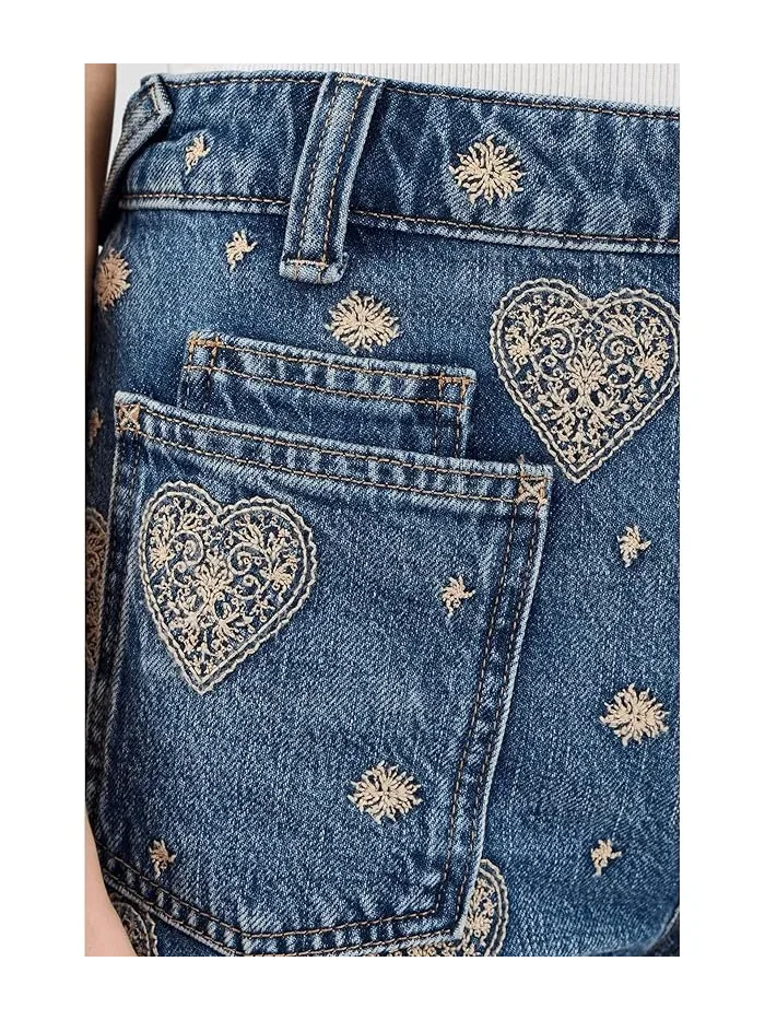 Шорты удлиненные с вышивкой Bettie Free People, Be Mine — изображение 5 из 5, розовый