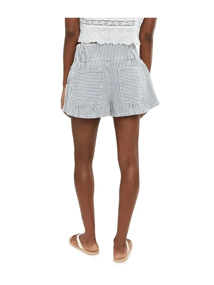 Шорты джинсовые Luna Railroad Free People, Horizon Stripe — изображение 4 из 5, горизонтная полоса