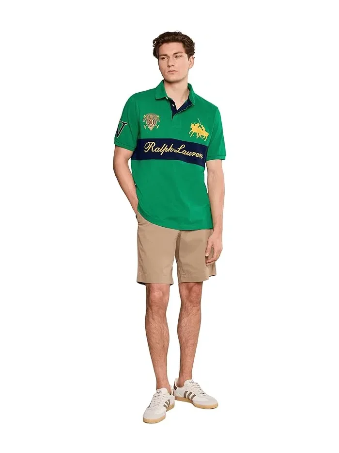 Шорты классические со стразами Polo Ralph Lauren — изображение 2 из 5, хаки