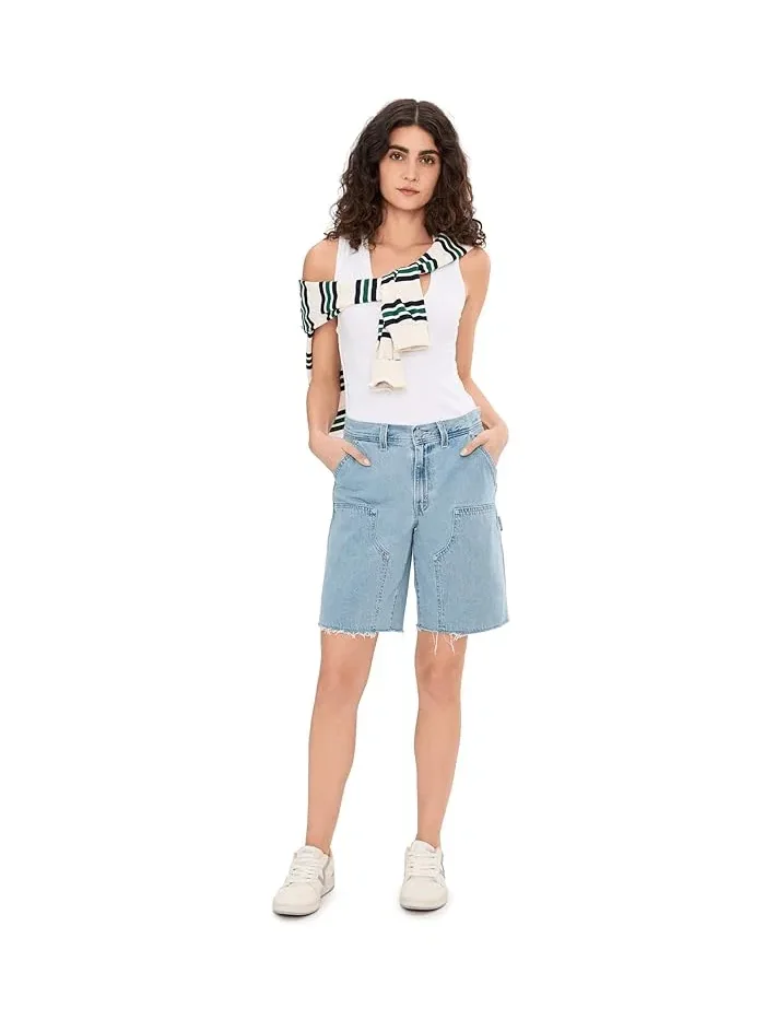 Шорты утилитарные свободные Baggy Dad Utility Shorts Levi's Premium — изображение 2 из 5, джинсовый синий