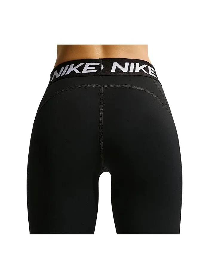 Леггинсы Nike Pro Mid-Rise Crop Leggings — изображение 4 из 4, черный/белый