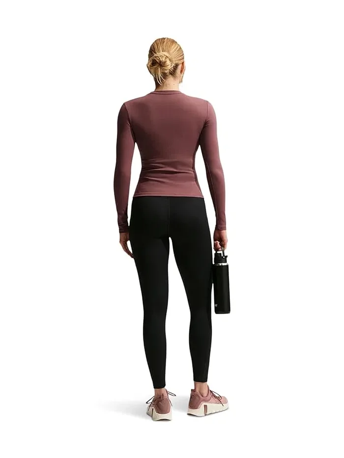 Леггинсы с карманами Nike One High-Waisted 7/8 — изображение 2 из 5, черный/белый