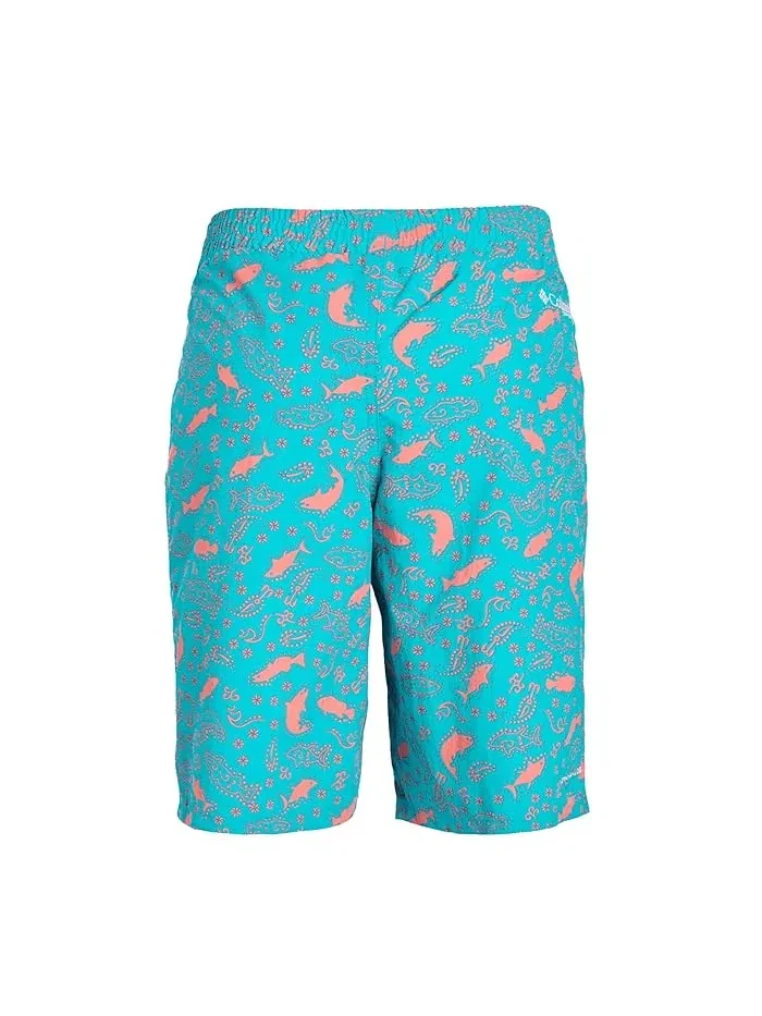 Шорты для мальчиков с защитой от солнца PFG Super Backcast II Columbia Kids, Ocean Teal/Paisled Vacation — изображение 2 из 3