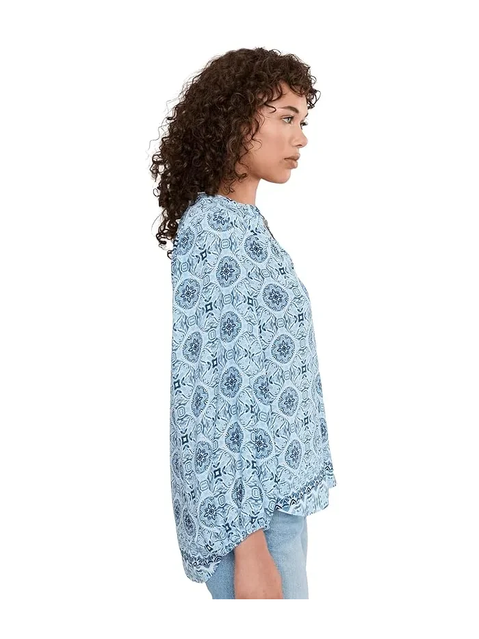 Блуза с пышными рукавами Popover NYDJ — изображение 3 из 5, голубой