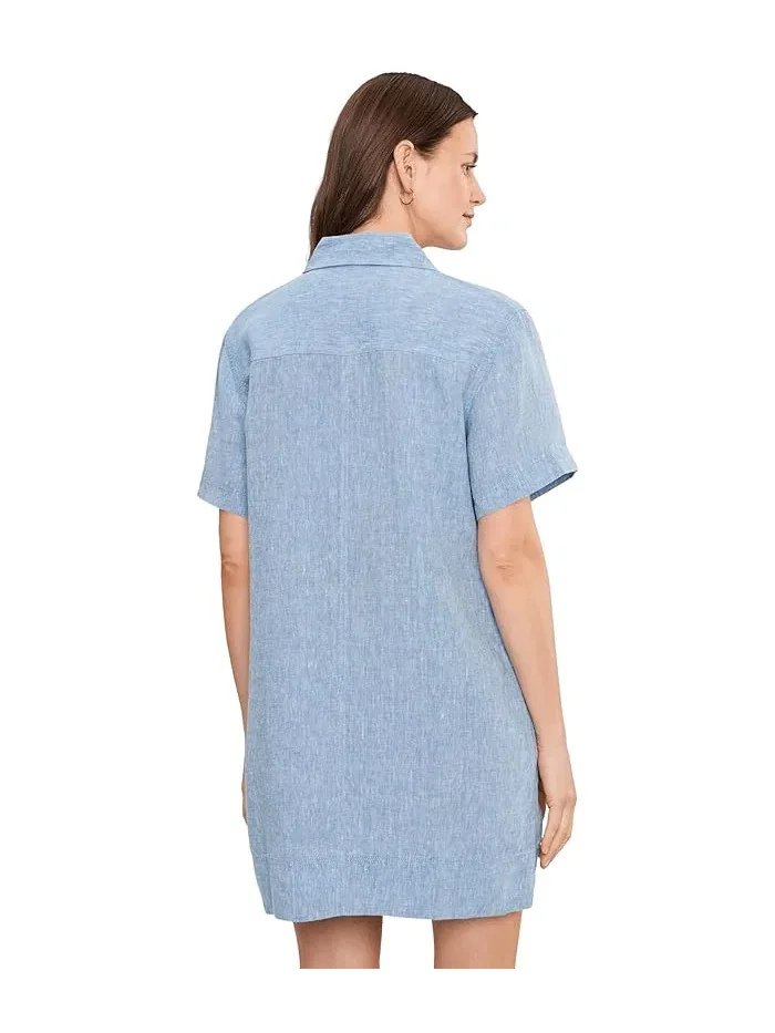 Платье-рубашка мини Relaxed из льна Madewell — изображение 4 из 5, синий