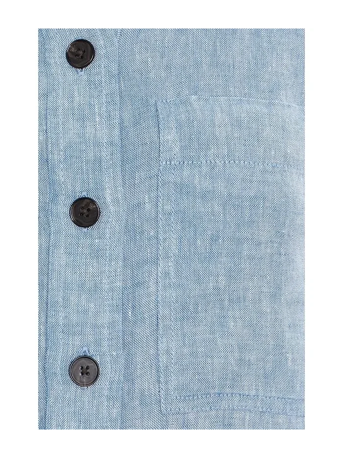 Платье-рубашка мини Relaxed из льна Madewell — изображение 5 из 5, синий