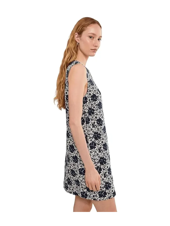 Платье мини с цветочным принтом Madewell — изображение 3 из 5, овсяный