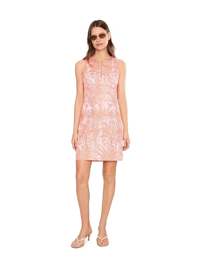 Платье с цветочным принтом Palm-A-Dora Split-Neck Dress Tommy Bahama — изображение 2 из 5, розовый