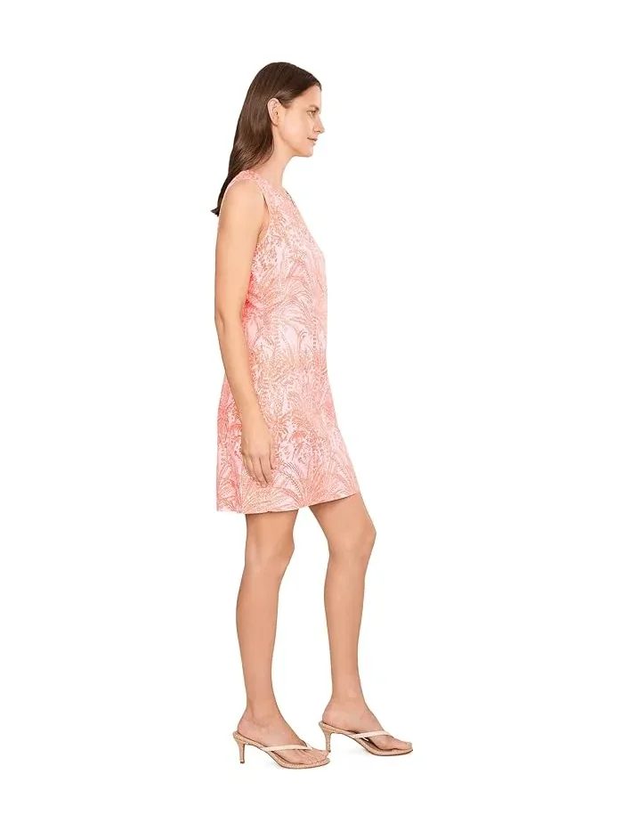Платье с цветочным принтом Palm-A-Dora Split-Neck Dress Tommy Bahama — изображение 3 из 5, розовый