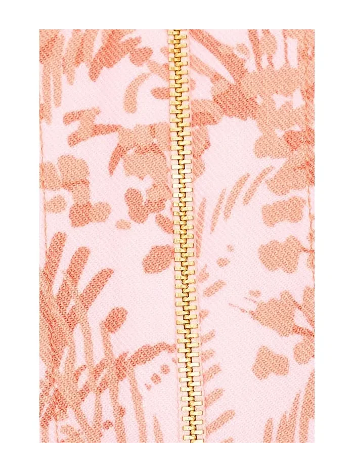 Платье с цветочным принтом Palm-A-Dora Split-Neck Dress Tommy Bahama — изображение 5 из 5, розовый
