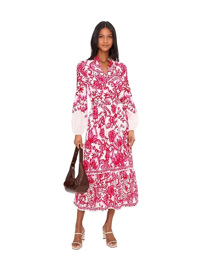 Платье миди принтованное Axton Lilly Pulitzer, Coconut Spicy Socialite Engineered Midi Dress — изображение 2 из 5, кокос