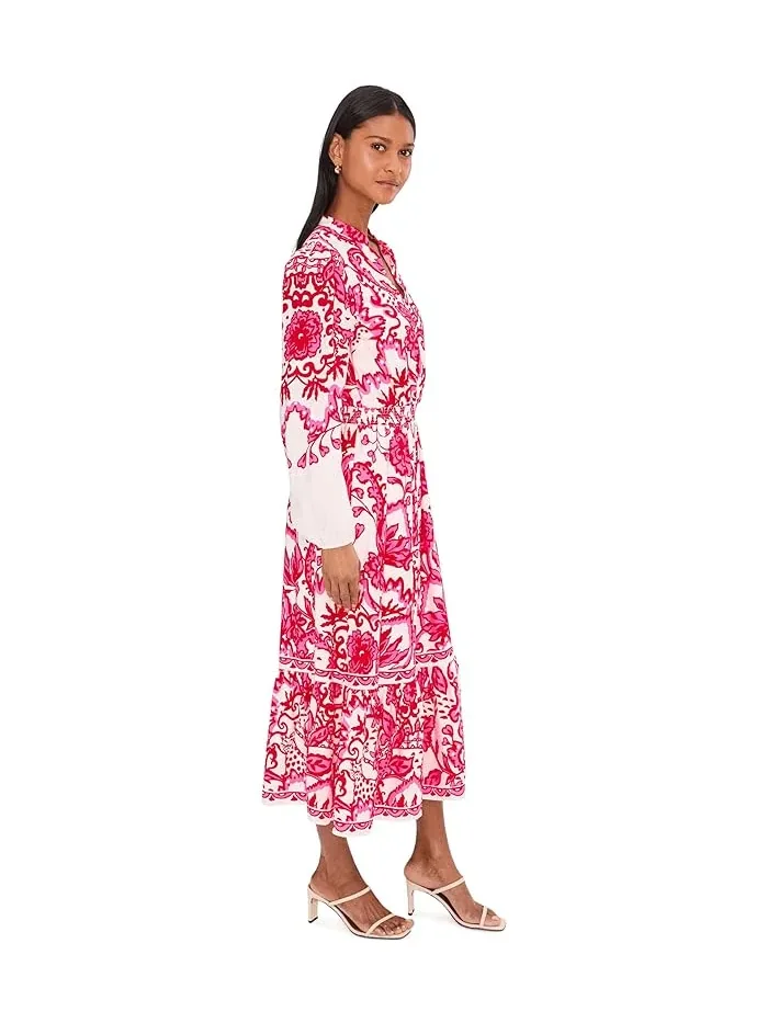 Платье миди принтованное Axton Lilly Pulitzer, Coconut Spicy Socialite Engineered Midi Dress — изображение 3 из 5, кокос