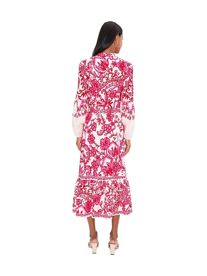 Платье миди принтованное Axton Lilly Pulitzer, Coconut Spicy Socialite Engineered Midi Dress — изображение 4 из 5, кокос