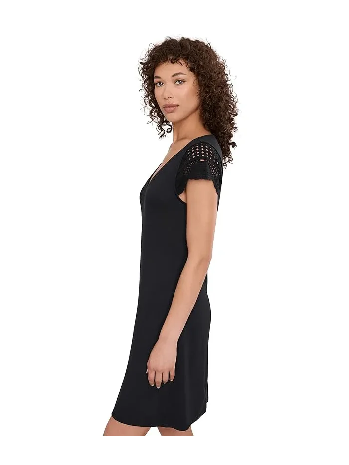 Платье короткое с кружевными рукавами Darcy Tommy Bahama — изображение 3 из 5, черный