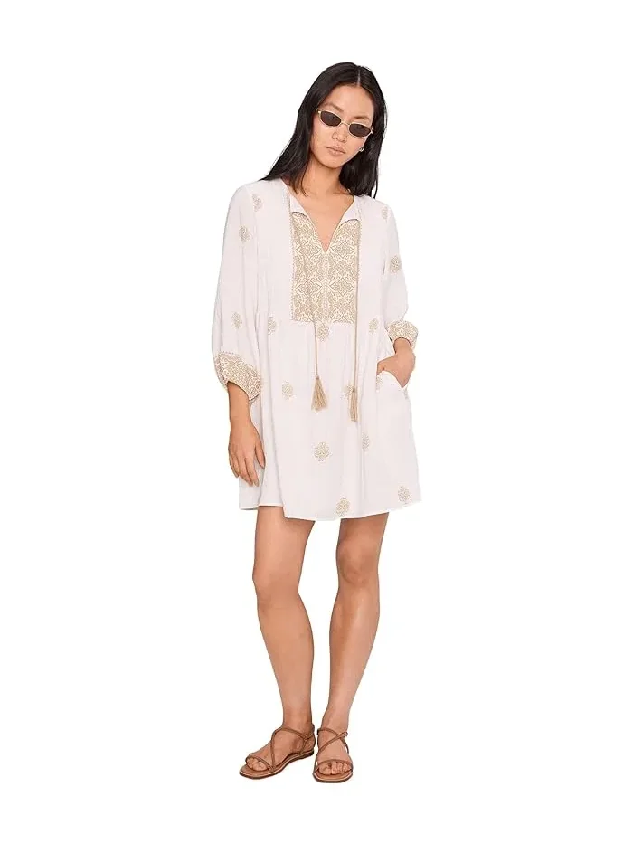 Платье мини с завязкой на шее Vince Camuto — изображение 2 из 5, верблюжий