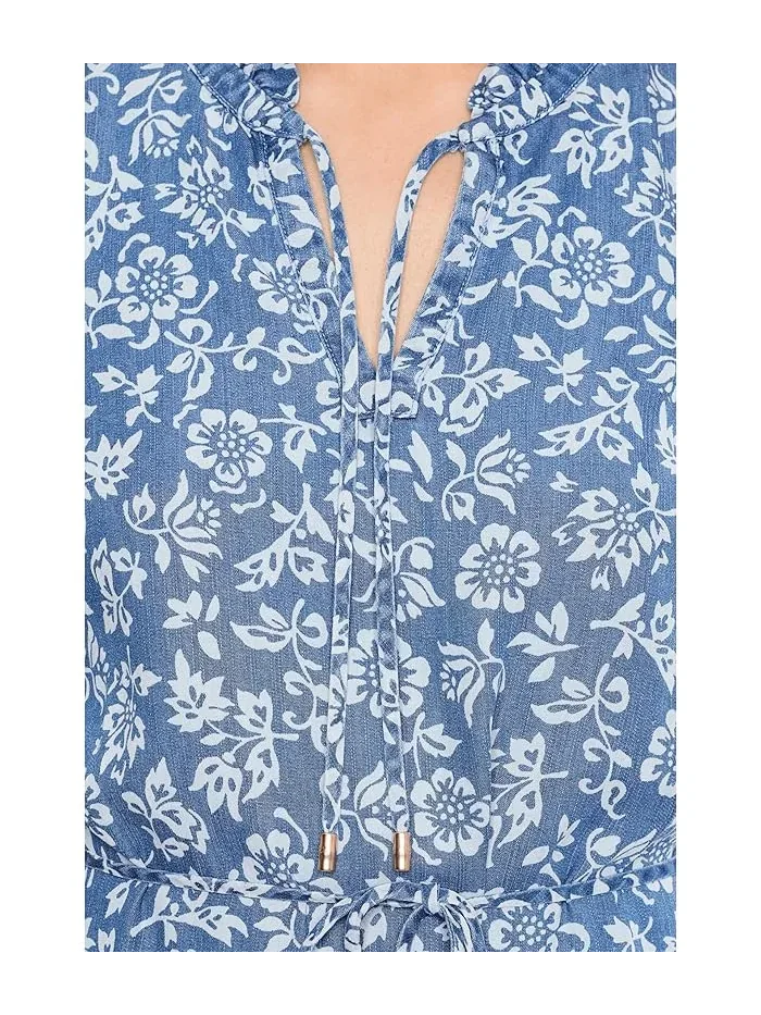 Платье короткое с воланами Bahia Blooms Tommy Bahama — изображение 5 из 5, индиго