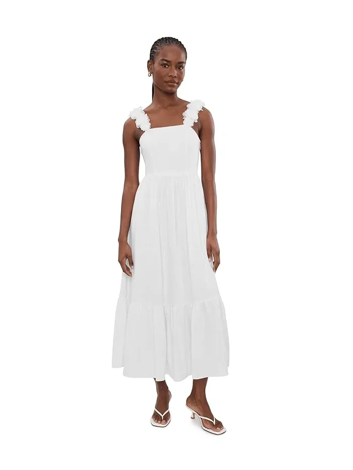 Платье миди с цветочными бретелями Floral Strap Tiered Midi Dress CeCe