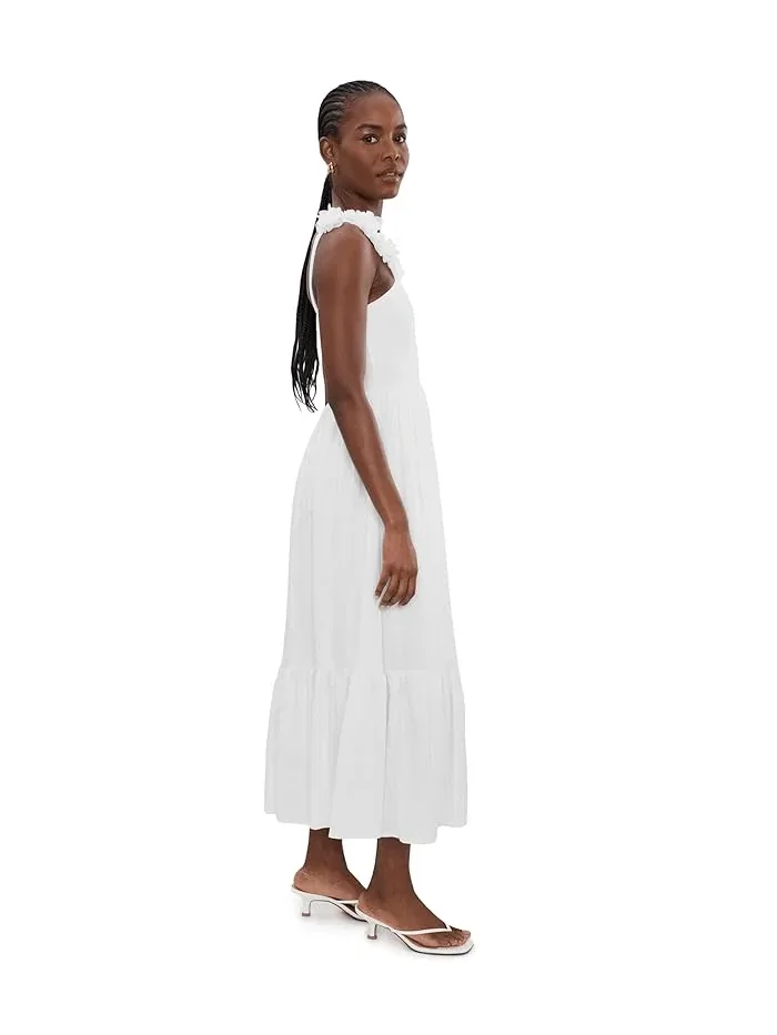 Платье миди с цветочными бретелями Floral Strap Tiered Midi Dress CeCe — изображение 3 из 5, насыщенный черный