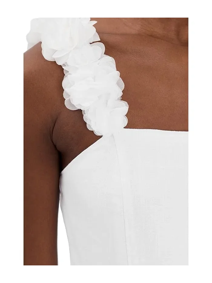 Платье миди с цветочными бретелями Floral Strap Tiered Midi Dress CeCe — изображение 5 из 5, насыщенный черный
