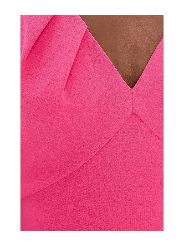 Платье с капюшоном V-образным вырезом Cap Sleeve V-Neck Dress Trina Turk — изображение 5 из 5, розовый