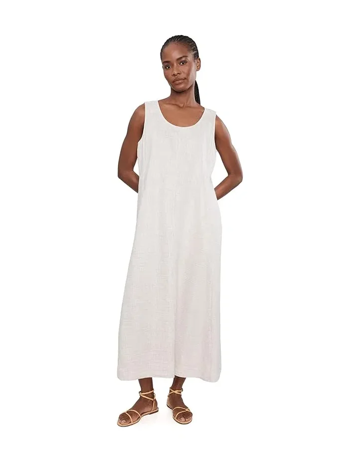 Платье полосатое из органического льна Eileen Fisher — изображение 2 из 5, пшеница