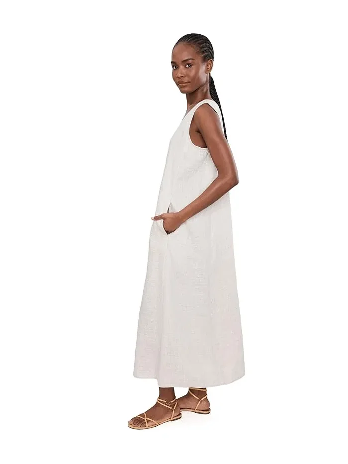 Платье полосатое из органического льна Eileen Fisher — изображение 3 из 5, пшеница