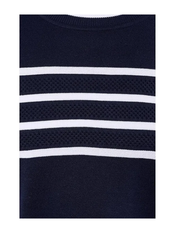 Свитер с контрастными полосами Petite Short Sleeve Crew Neck Sweater Liverpool Los Angeles — изображение 5 из 5, оливковый