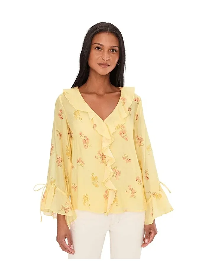 Свитер с воланами на рукавах и по центру Mellow Yellow, Vince Camuto