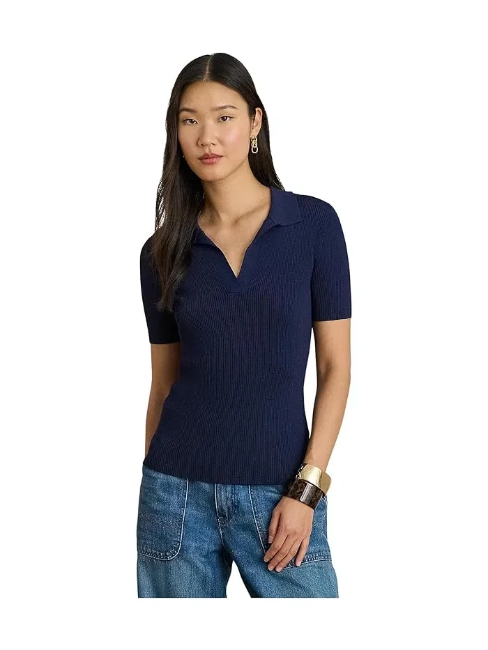 Свитер поло с ребристой вязкой Lauren Ralph Lauren