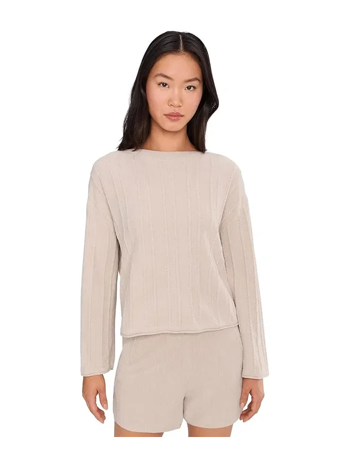 Свитер с полосками CozyChic Ultra Lite Rope Stripe Boatneck Pullover Barefoot Dreams