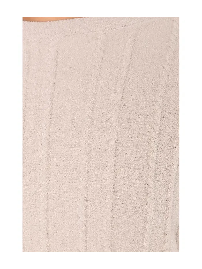 Свитер с полосками CozyChic Ultra Lite Rope Stripe Boatneck Pullover Barefoot Dreams — изображение 5 из 5, саблевый