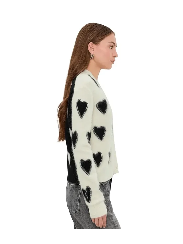 Кардиган с сердцем Scatter Heart Cardi AllSaints — изображение 3 из 5, серый