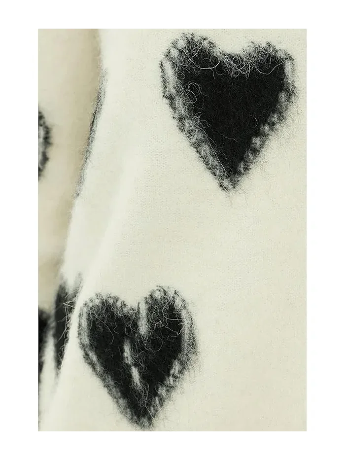 Кардиган с сердцем Scatter Heart Cardi AllSaints — изображение 5 из 5, серый