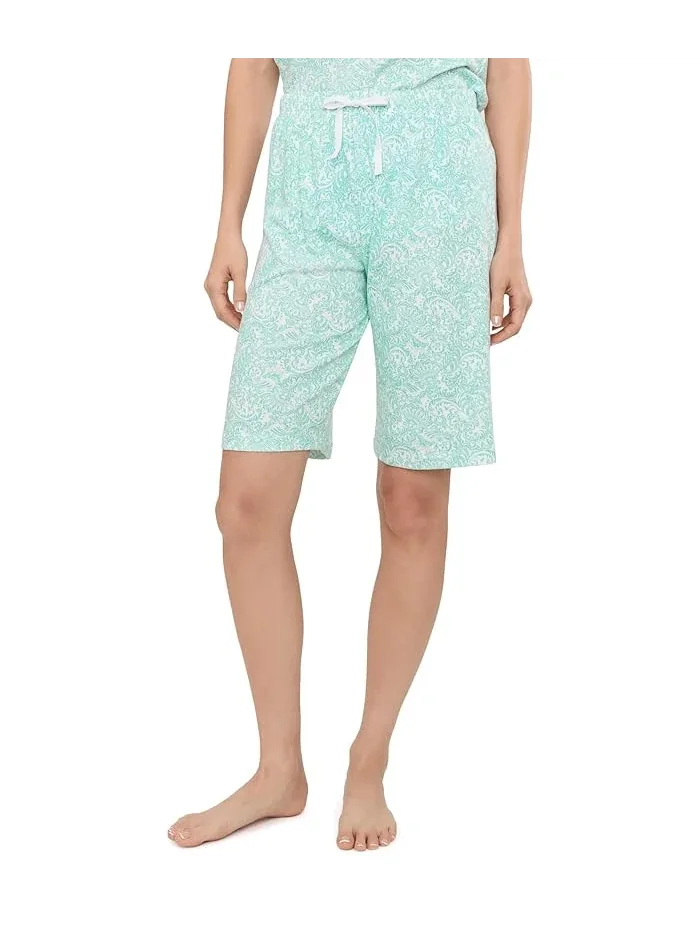 Пижамный комплект с шортами хлопок Short Sleeve Henley Bermuda Shorts Pajama Set Karen Neuburger — изображение 2 из 5