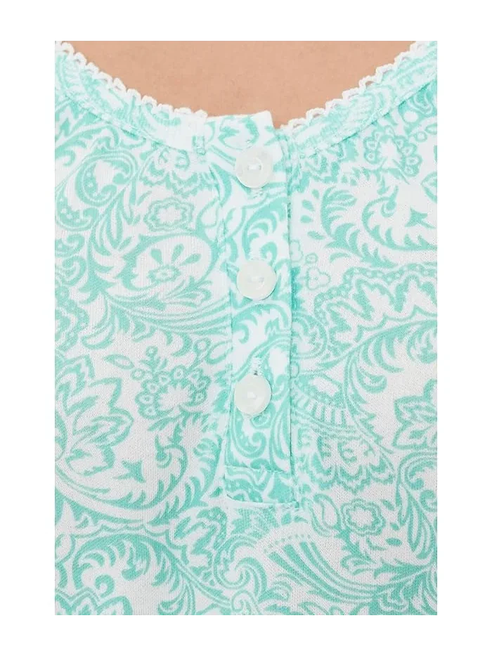 Пижамный комплект с шортами хлопок Short Sleeve Henley Bermuda Shorts Pajama Set Karen Neuburger — изображение 5 из 5