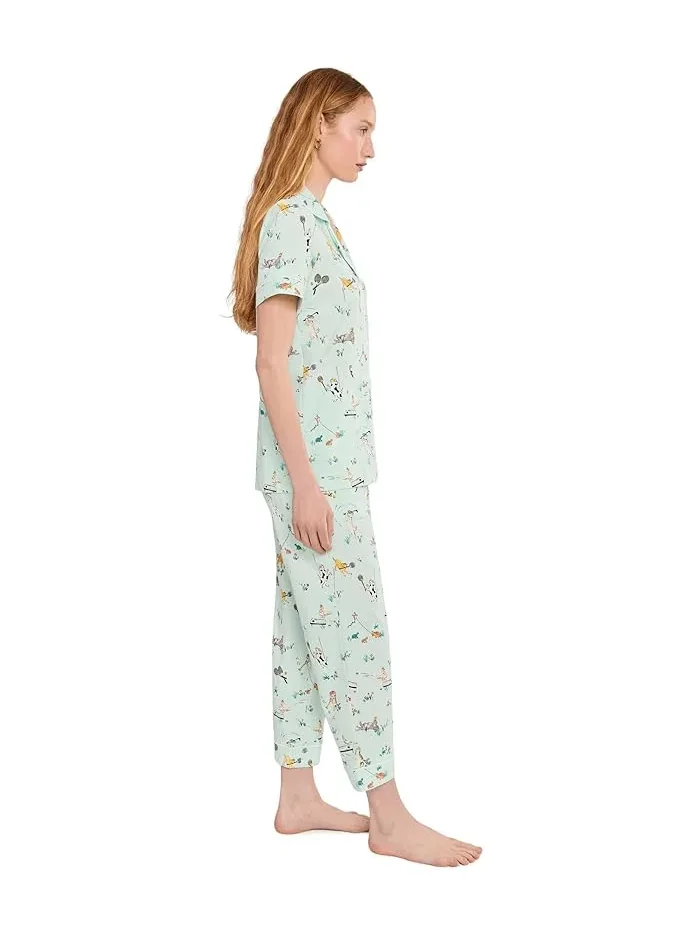 Пижама хлопковая укороченная Bedhead PJs, Lawn Games — изображение 2 из 5, газон для игр