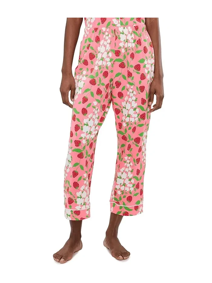 Пижама хлопковая с принтом New York Bedhead PJs, Spring Berry — изображение 4 из 5, ягодный