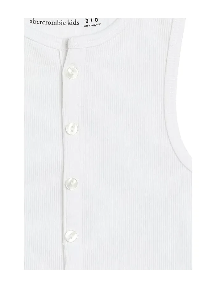 Топ с имитацией пуговиц хлопок Faux Button-Thru Tank Top abercrombie kids — изображение 3 из 3, синий