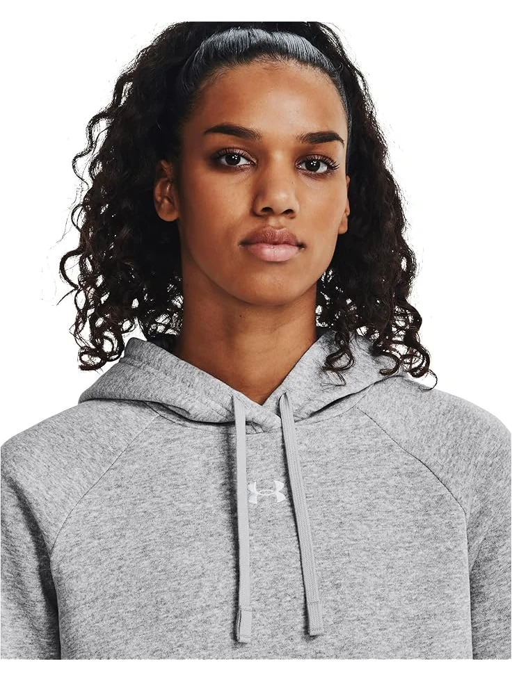 Худи Under Armour Rival Fleece Hoodie — изображение 3 из 4, серый светлый/белый