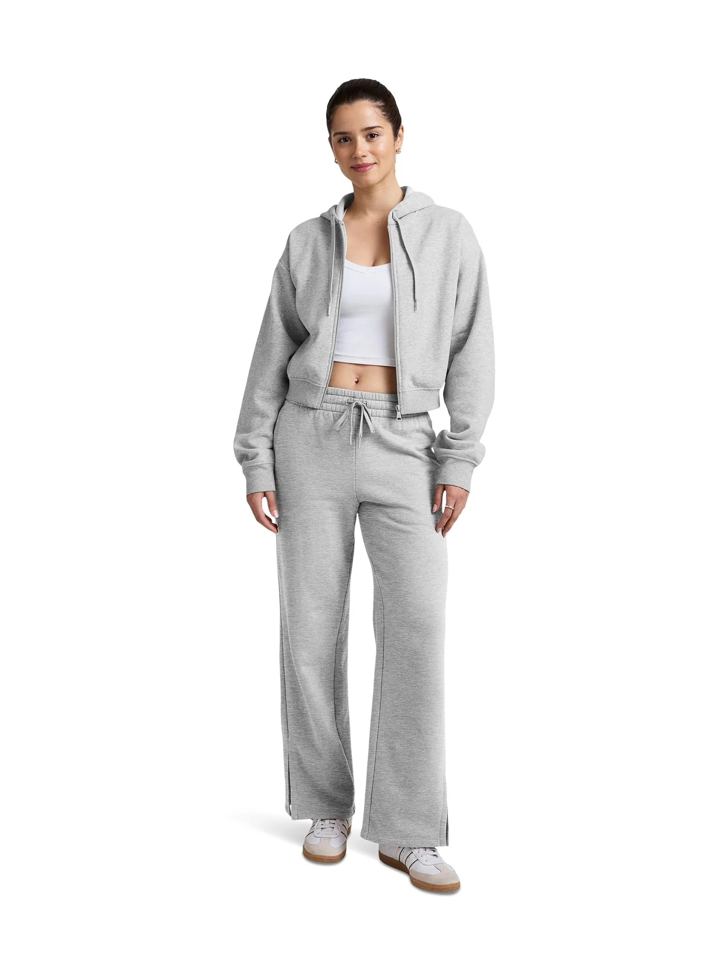 Худи Beyond Yoga Luxefleece Zip Up Hoodie — изображение 4 из 4, светлый серый