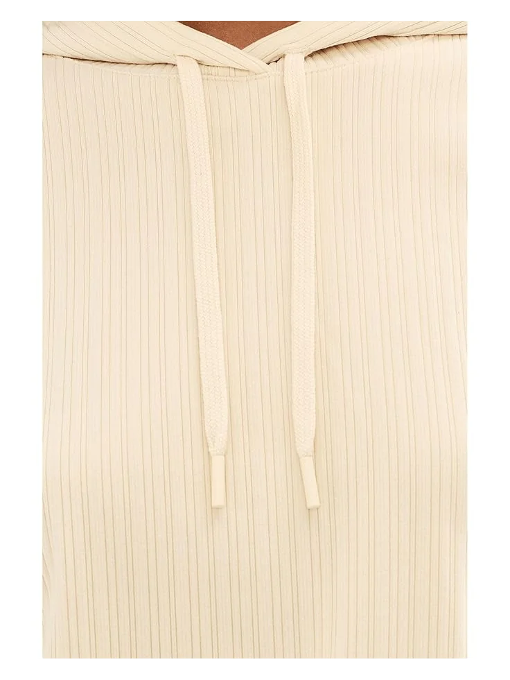 Женский укороченный худи Beyond Yoga Breathe Easy Ribbed — изображение 5 из 5, белый