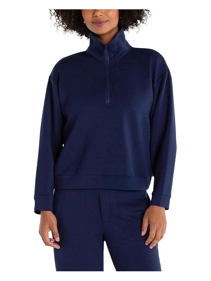 Женский худи Liverpool Los Angeles Plush Comfor Half Zip Popover с длинным рукавом