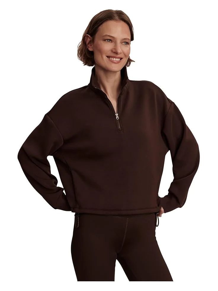 Женский худи Varley Sian Cropped Half Zip Midlayer — изображение 2 из 5, кофейный