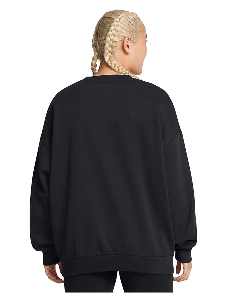 Женский оверсайз худи Under Armour Rival Fleece — изображение 2 из 3, черный/белый