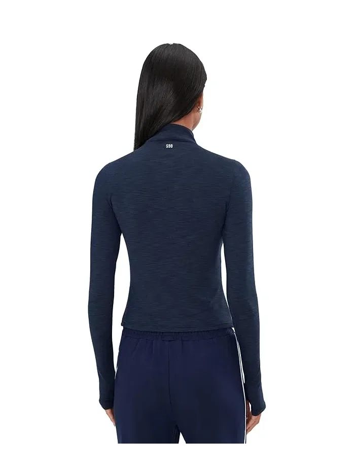Худи Splits59 Stevie Active Rib Half Zip Waist Length — изображение 4 из 5, индиго