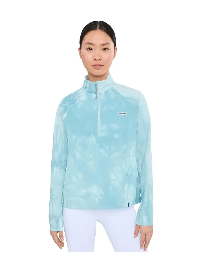 Худи Columbia PFG Uncharted Cloud Half Zip, Marine Light/Cloud Dye