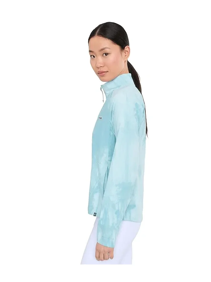 Худи Columbia PFG Uncharted Cloud Half Zip, Marine Light/Cloud Dye — изображение 3 из 5, облачный