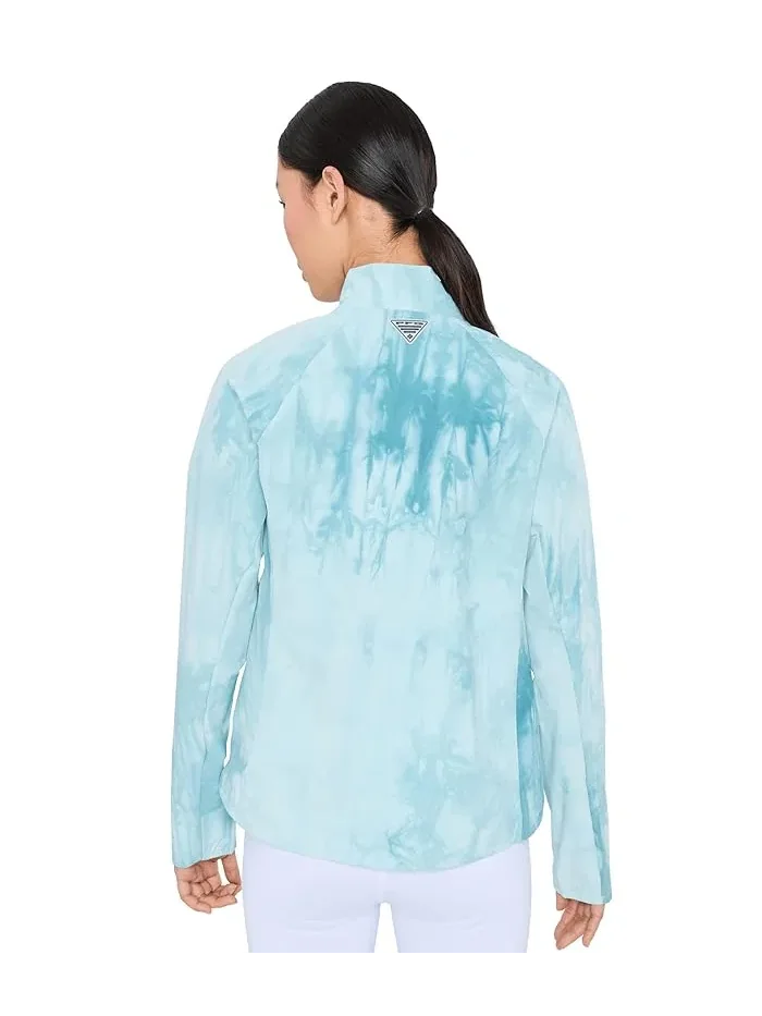 Худи Columbia PFG Uncharted Cloud Half Zip, Marine Light/Cloud Dye — изображение 4 из 5, облачный