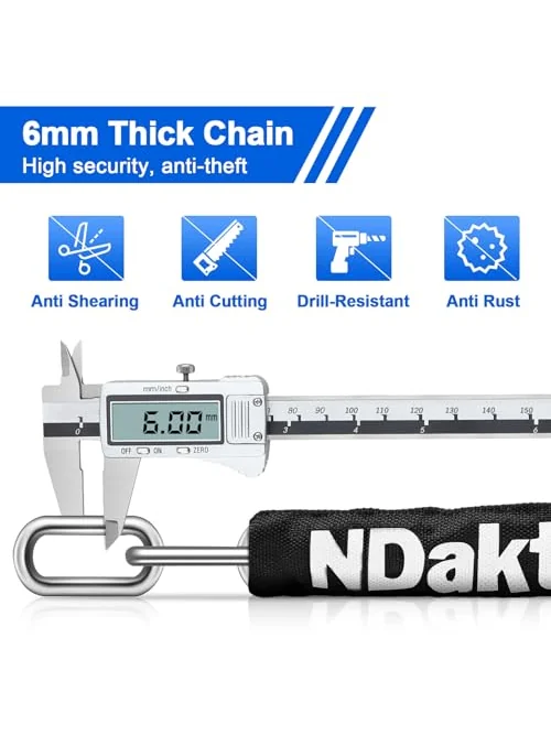 NDakter Bike Lock цепь 5-значный код — изображение 4 из 6, черный